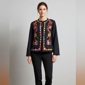 Indago Moon Button Blazer Jacket Size Small Made In India Quilted Fabric Boho